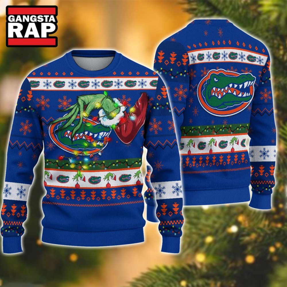 NCAA Florida Gators Grinch Hand Ugly Christmas Sweater NCAA Florida Gators Grinch Hand Ugly Christmas Sweater