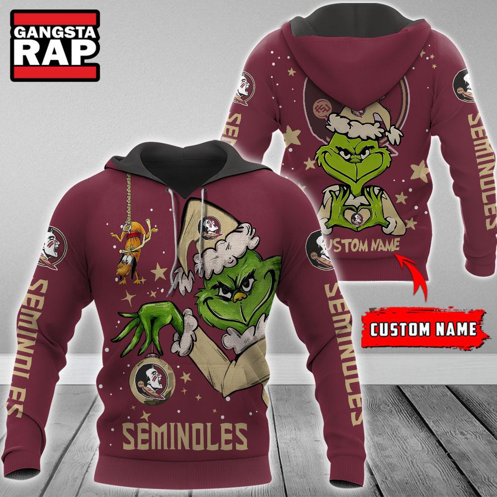 NCAA Florida State Seminoles Football Team The Grinch Christmas Hoodie NCAA Florida State Seminoles Football Team The Grinch Christmas Hoodie