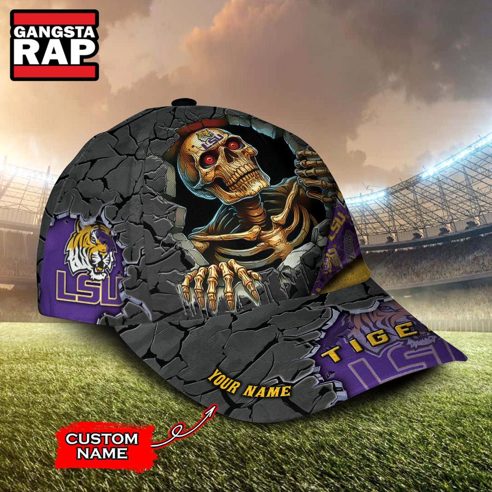 NCAA LSU Tigers Special Sport Skull Halloween Custom Classic Cap NCAA LSU Tigers Special Sport Skull Halloween Custom Classic Cap