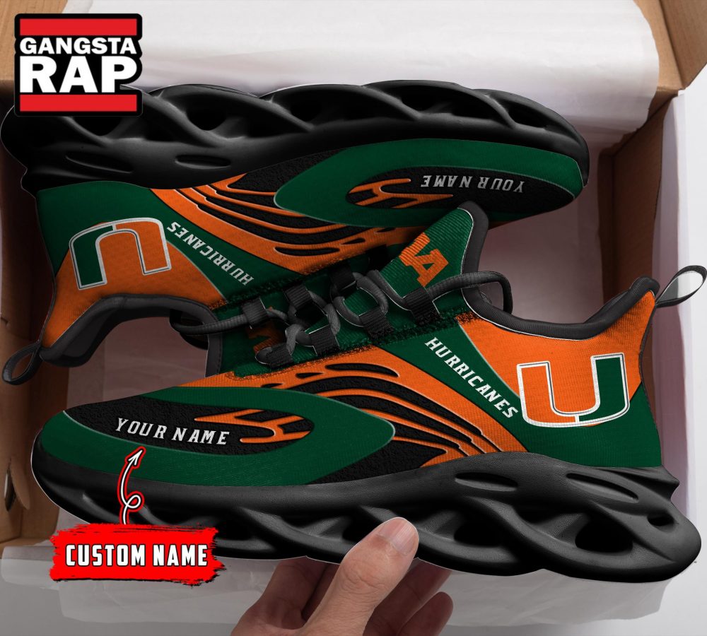 NCAA Miami Hurricanes Sport Logo Team Custom Name Max Soul Shoes NCAA Miami Hurricanes Sport Logo Team Custom Name Max Soul Shoes