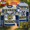 NCAA Michigan Wolverines Design Logo Team Reindeer Light Ugly Christmas Sweater 2 NCAA Michigan Wolverines Design Logo Team Reindeer Light Ugly Christmas Sweater