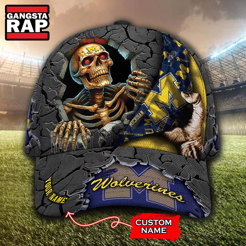 NCAA Michigan Wolverines Special Sport Skull Halloween Custom Classic Cap