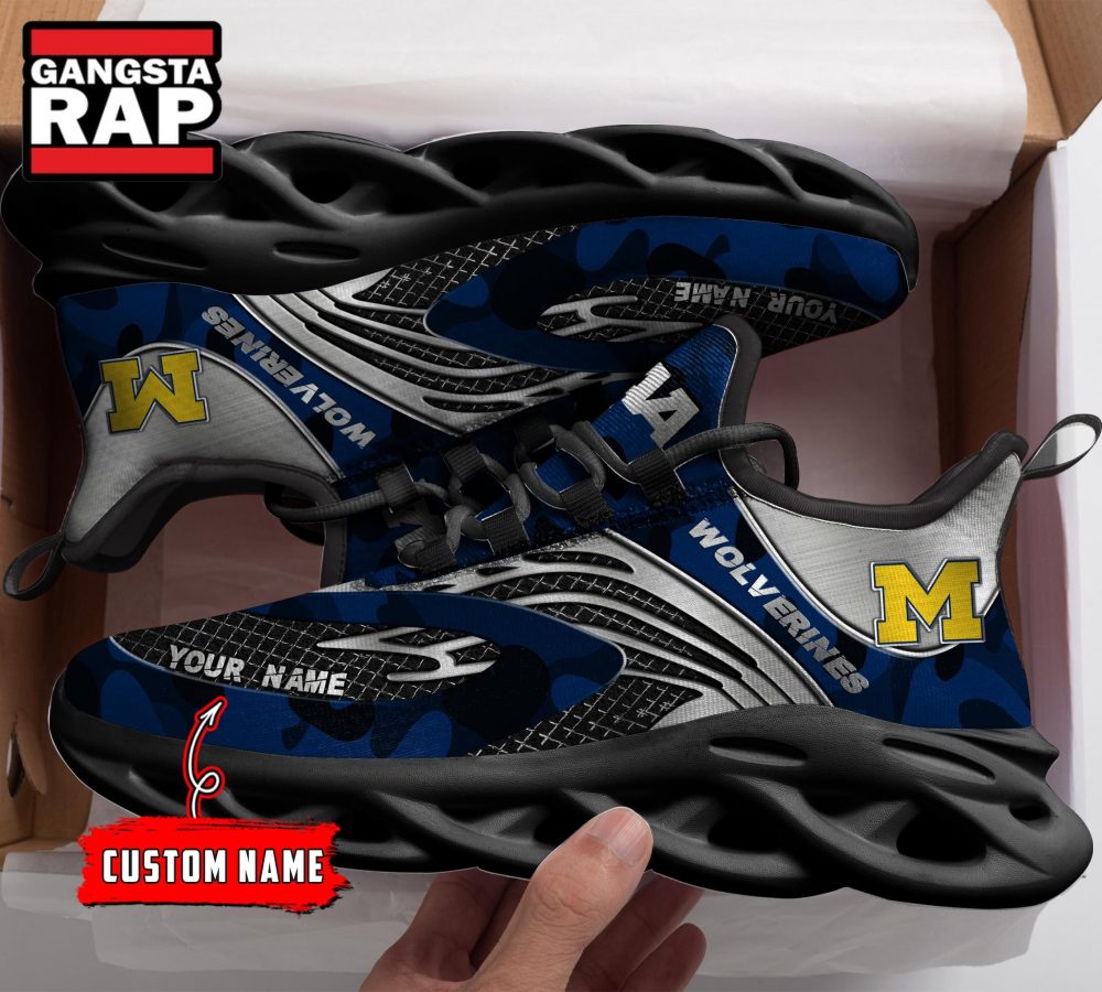 NCAA Michigan Wolverines Sport Logo Team Custom Name Max Soul Shoes NCAA Michigan Wolverines Sport Logo Team Custom Name Max Soul Shoes