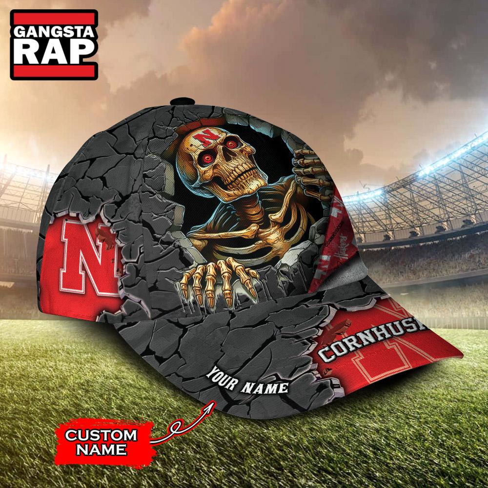 NCAA Nebraska Cornhuskers Special Sport Skull Halloween Custom Classic Cap NCAA Nebraska Cornhuskers Special Sport Skull Halloween Custom Classic Cap