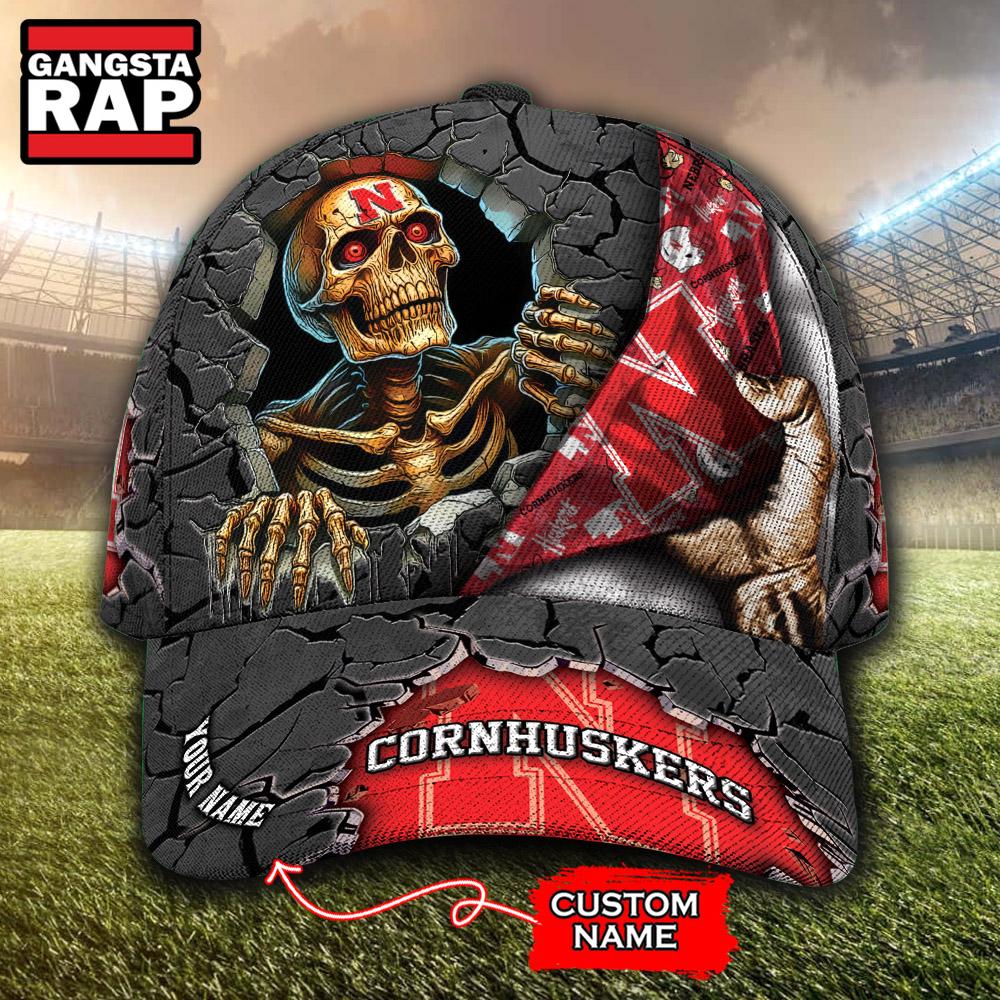 NCAA Nebraska Cornhuskers Special Sport Skull Halloween Custom Classic Cap NCAA Nebraska Cornhuskers Special Sport Skull Halloween Custom Classic Cap