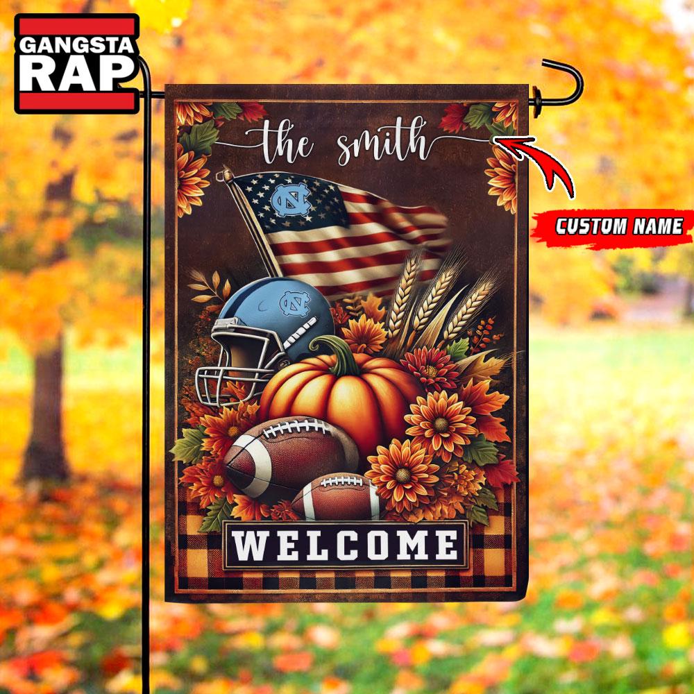 NCAA North Carolina Tar Heels Football Team Vinateg Fall Seson Garden Flag NCAA North Carolina Tar Heels Football Team Vinateg Fall Seson Garden Flag