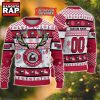 NCAA Northern Illinois Huskies Design Logo Team Reindeer Light Ugly Christmas Sweater 2 NCAA Northern Illinois Huskies Design Logo Team Reindeer Light Ugly Christmas Sweater