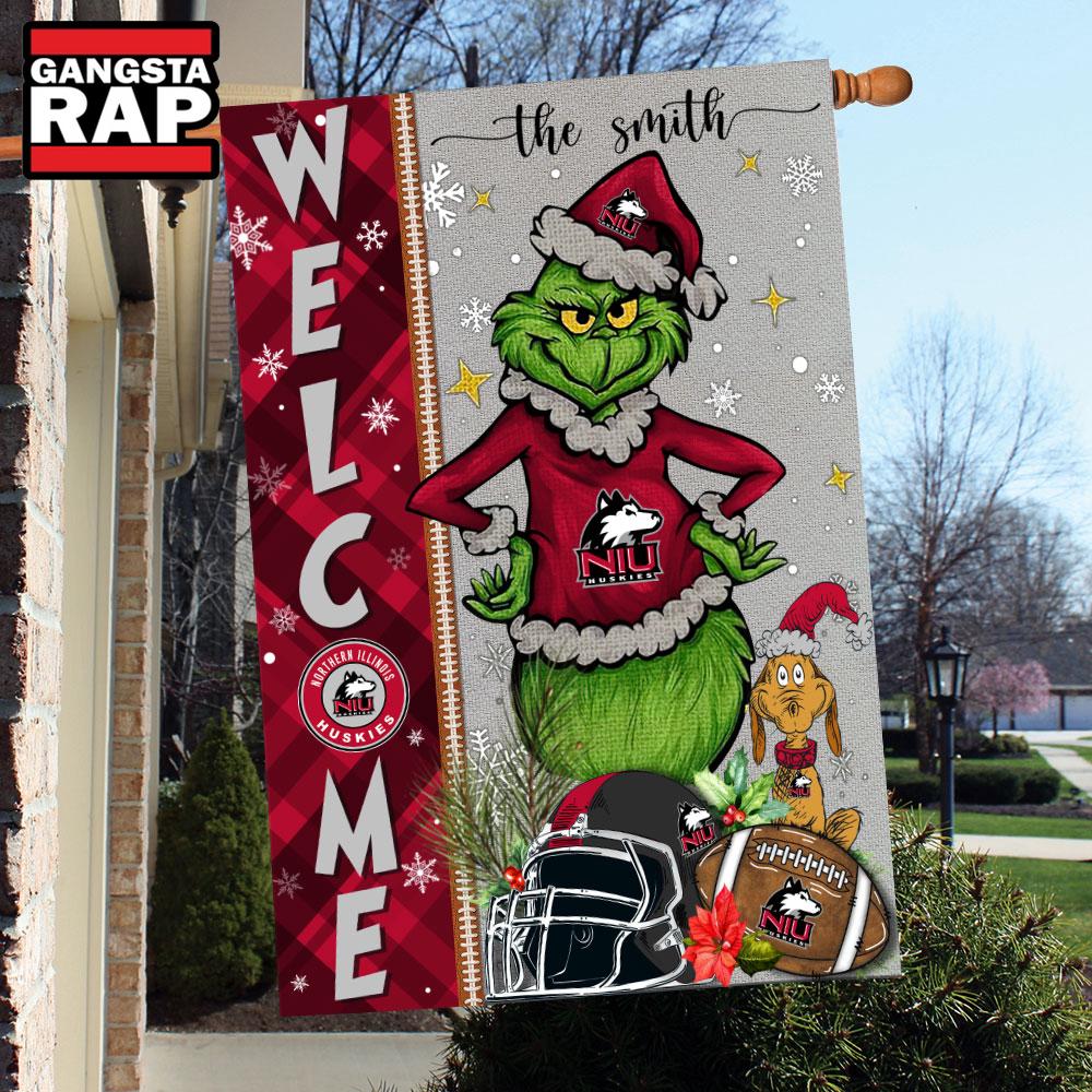 NCAA Northern Illinois Huskies Football Grinch Christmas Custom Flag