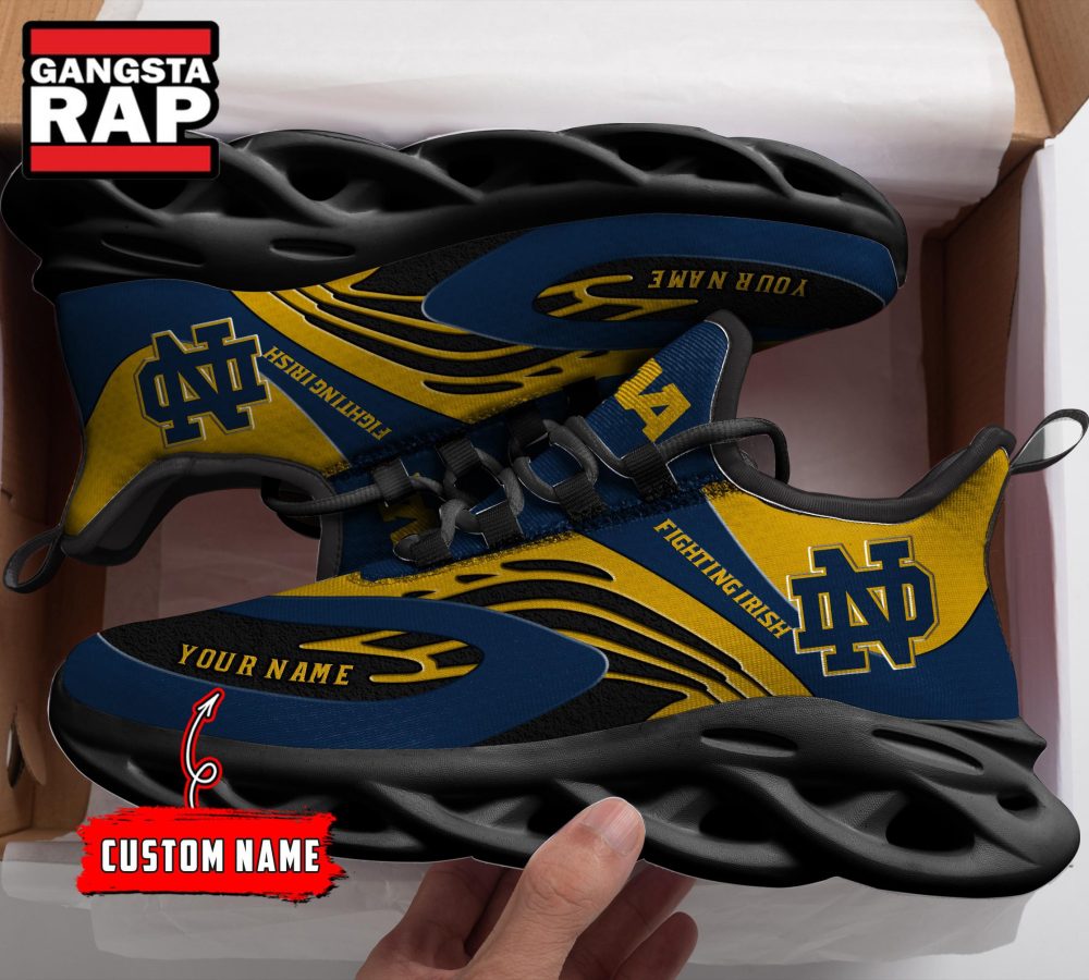 NCAA Notre Dame Fighting Irish Sport Logo Team Custom Name Max Soul Shoes