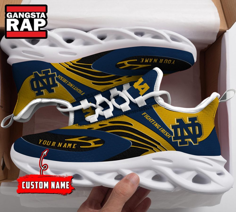 NCAA Notre Dame Fighting Irish Sport Logo Team Custom Name Max Soul Shoes