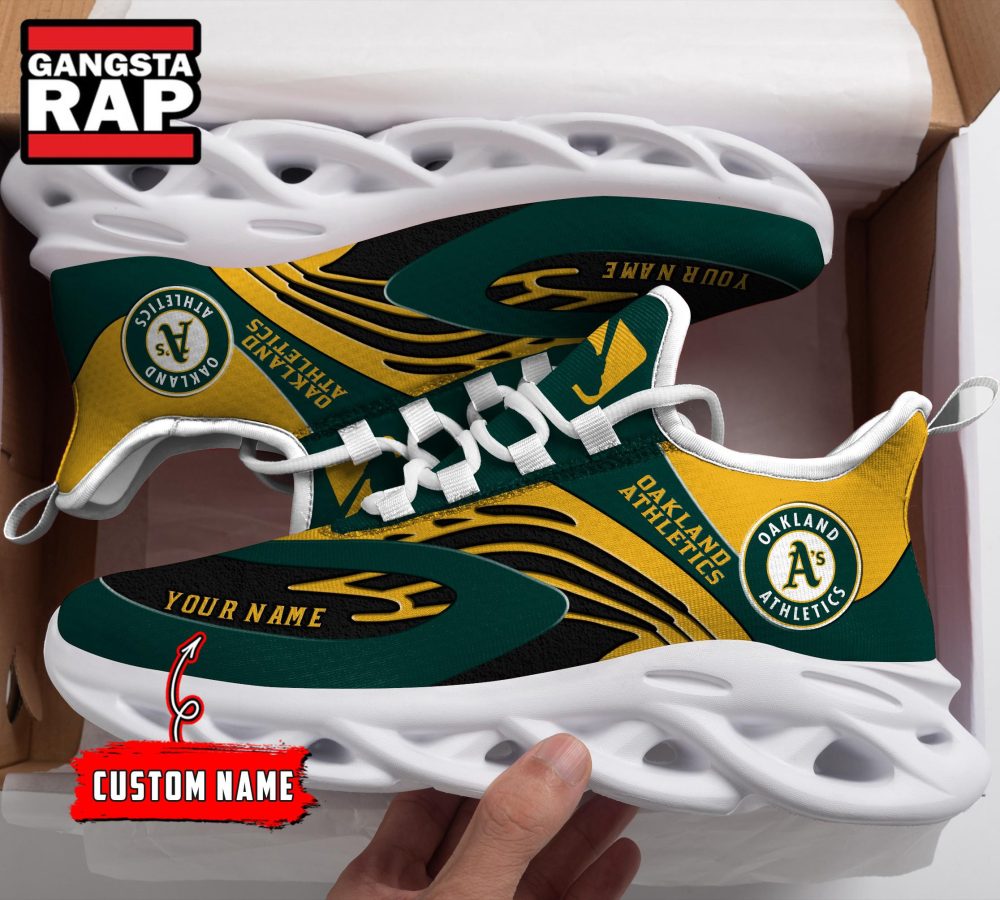 NCAA Oakland Athletics Sport Logo Team Custom Name Max Soul Shoes