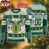 NCAA Oregon Ducks Design Logo Team Reindeer Light Ugly Christmas Sweater 1 NCAA Oregon Ducks Design Logo Team Reindeer Light Ugly Christmas Sweater
