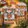 NCAA Texas Longhorns Design Logo Team Reindeer Light Ugly Christmas Sweater
