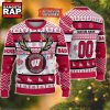 NCAA Wisconsin Badgers Design Logo Team Reindeer Light Ugly Christmas Sweater 2 NCAA Wisconsin Badgers Design Logo Team Reindeer Light Ugly Christmas Sweater