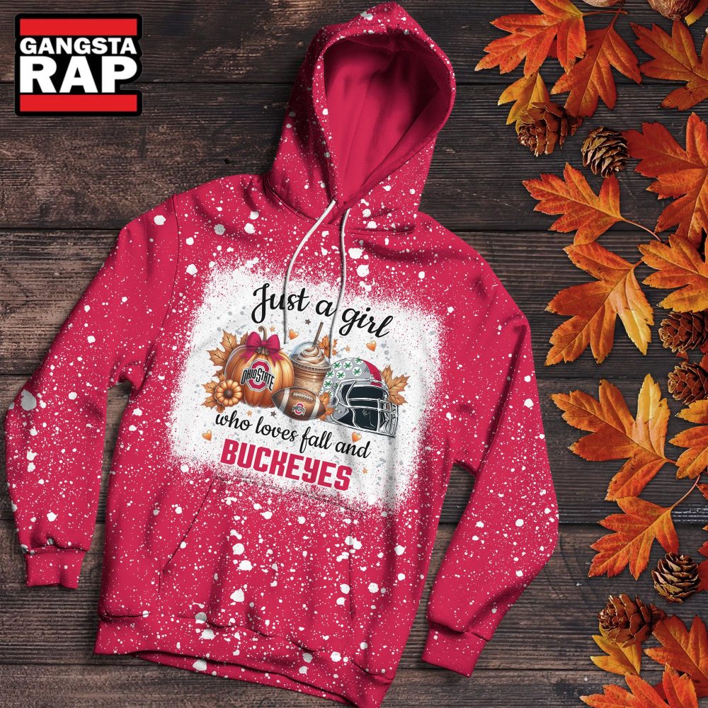 Ohio State Buckeyes Football Just A Girl Who Loves Fall Christmas Hoodie Ohio State Buckeyes Football Just A Girl Who Loves Fall Christmas Hoodie