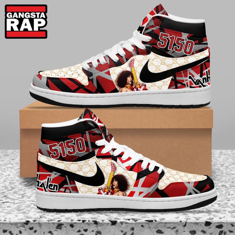 Van Halen 5150 Air Jordan 1 Hightop Shoes Van Halen 5150 Air Jordan 1 Hightop Shoes