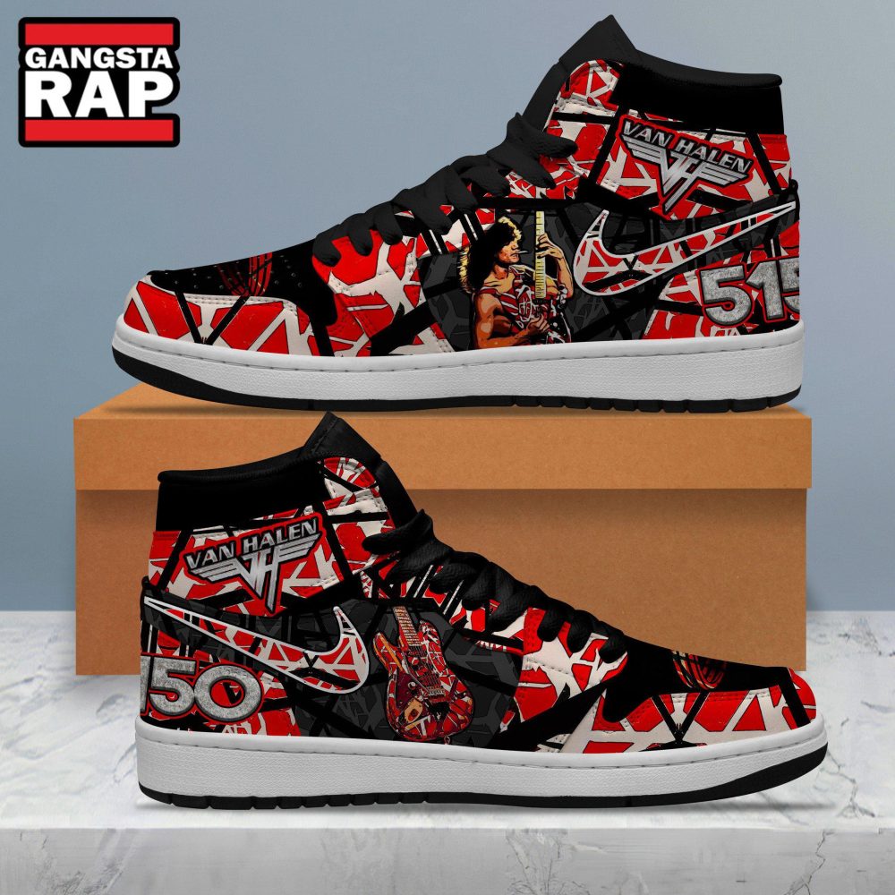 Van Halen 5150 Music Air Jordan 1 Hightop Shoes Van Halen 5150 Music Air Jordan 1 Hightop Shoes