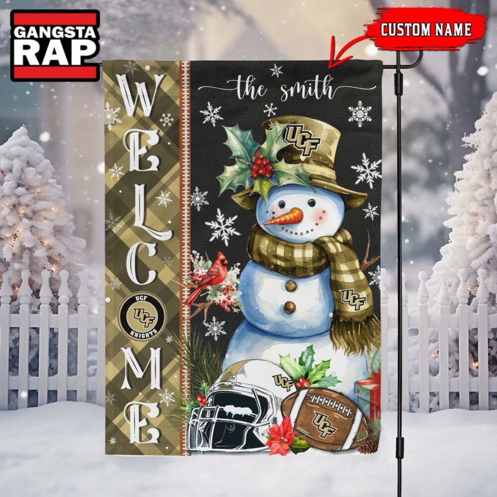 NCAA UCF Knights Snownan Football Team Christmas Flag, Sport Christmas Flag NCAA UCF Knights Snownan Football Team Christmas Flag, Sport Christmas Flag