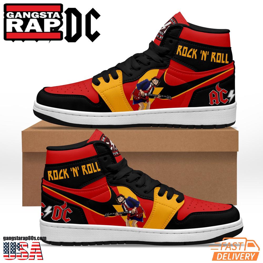 ACDC Band Music Fans Airr Jordan 1 High Top Black Red Sneakers Shoes ACDC Band Music Fans Airr Jordan 1 High Top Black Red Sneakers Shoes