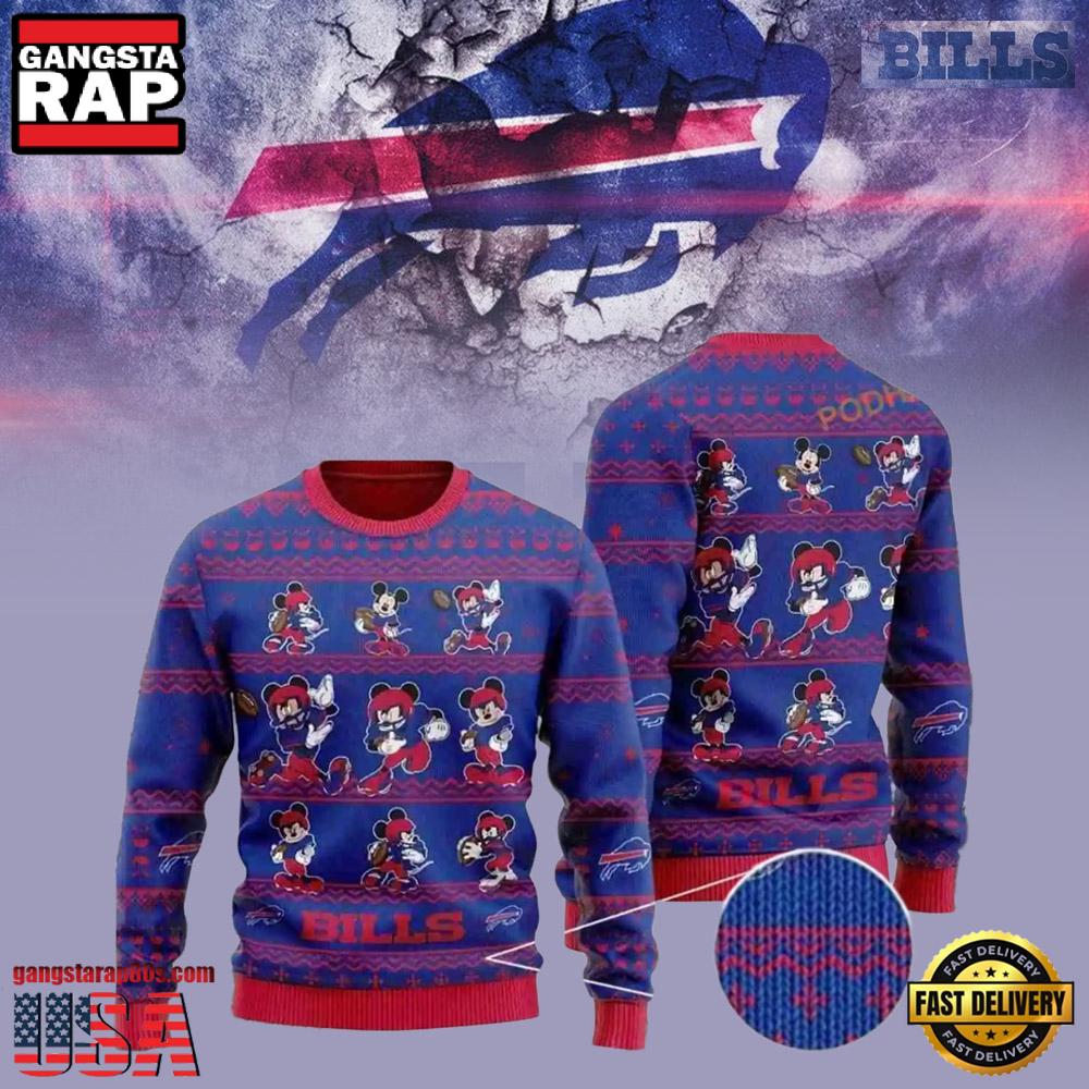 Buffalo Bills Mickey Mouse NFL Christmas Ugly Sweater Buffalo Bills Mickey Mouse NFL Christmas Ugly Sweater