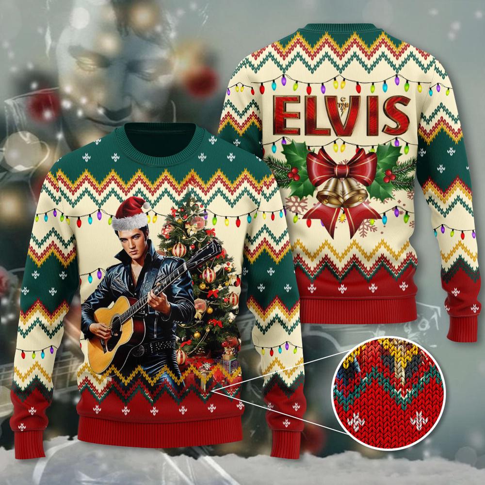 Celebrate Christmas Like The King With Elvis Presley 3D Ugly Sweater - Xmas Sweaters Celebrate Christmas Like The King With Elvis Presley 3D Ugly Sweater - Xmas Sweaters