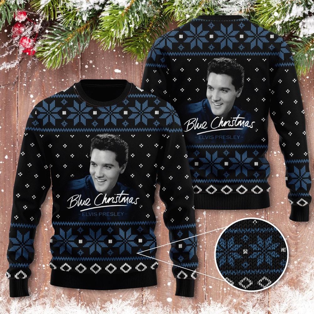 Elvis Presley 3D Ugly Sweater Add Some Glam Rock To Your Christmas - Xmas Sweaters Elvis Presley 3D Ugly Sweater Add Some Glam Rock To Your Christmas - Xmas Sweaters