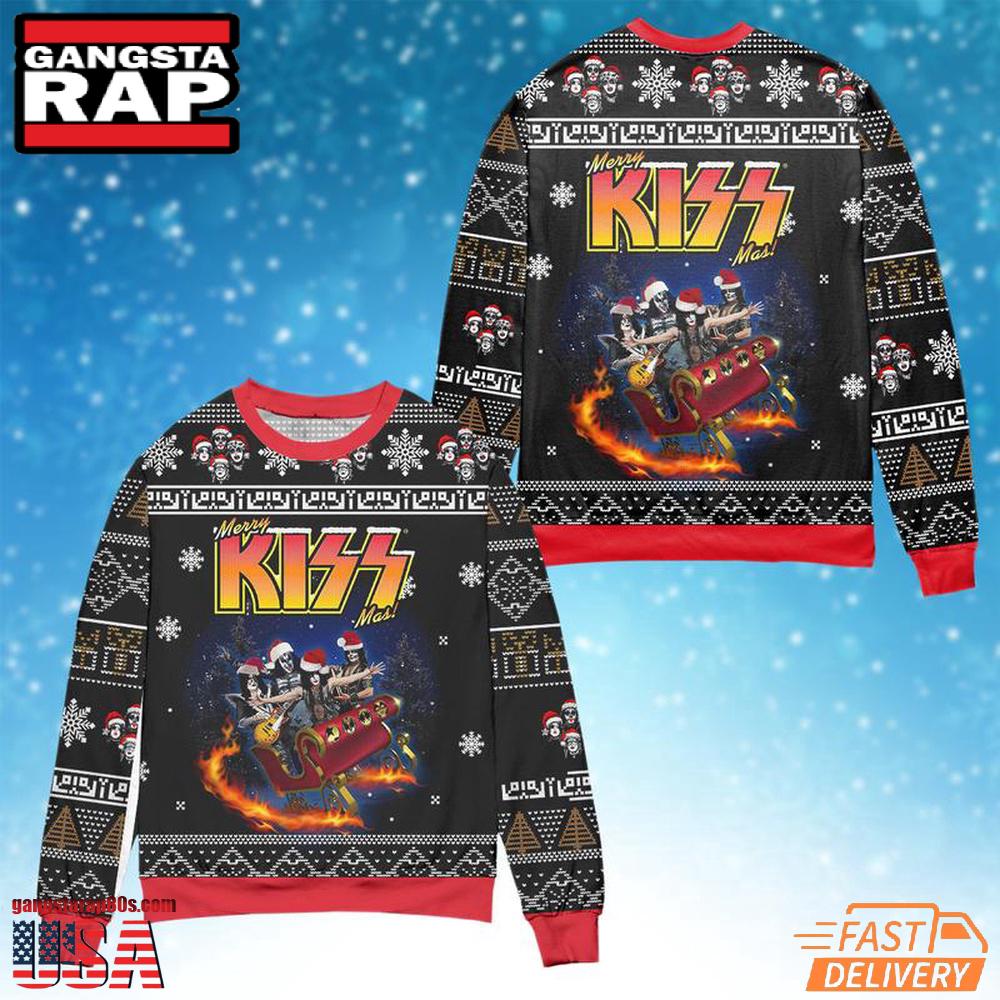 Kiss Band Rock Music Merry Kissmas Christmas Ugly Sweater Kiss Band Rock Music Merry Kissmas Christmas Ugly Sweater
