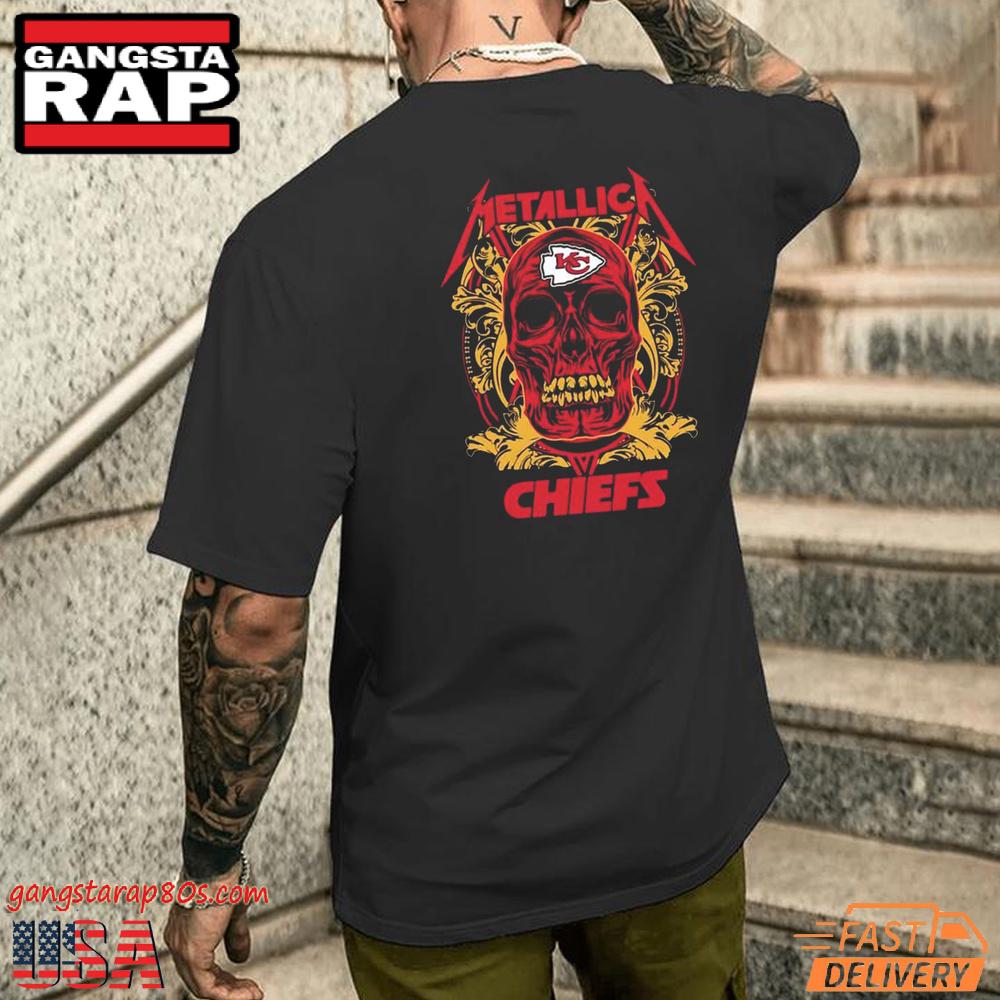 Metallica Band Kansas City Chiefs NFL Back Print T Shirt