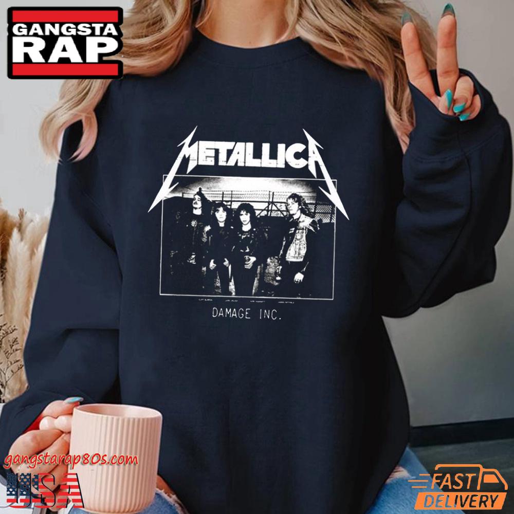 Metallica Band Photo Damage Inc Tour Juniors Unisex T Shirt Metallica Band Photo Damage Inc Tour Juniors Unisex T Shirt