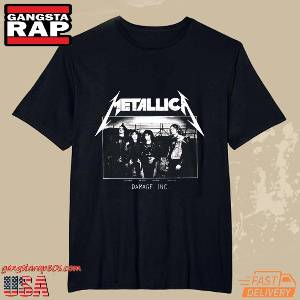Metallica Band Photo Damage Inc Tour Juniors Unisex T Shirt Metallica Band Photo Damage Inc Tour Juniors Unisex T Shirt
