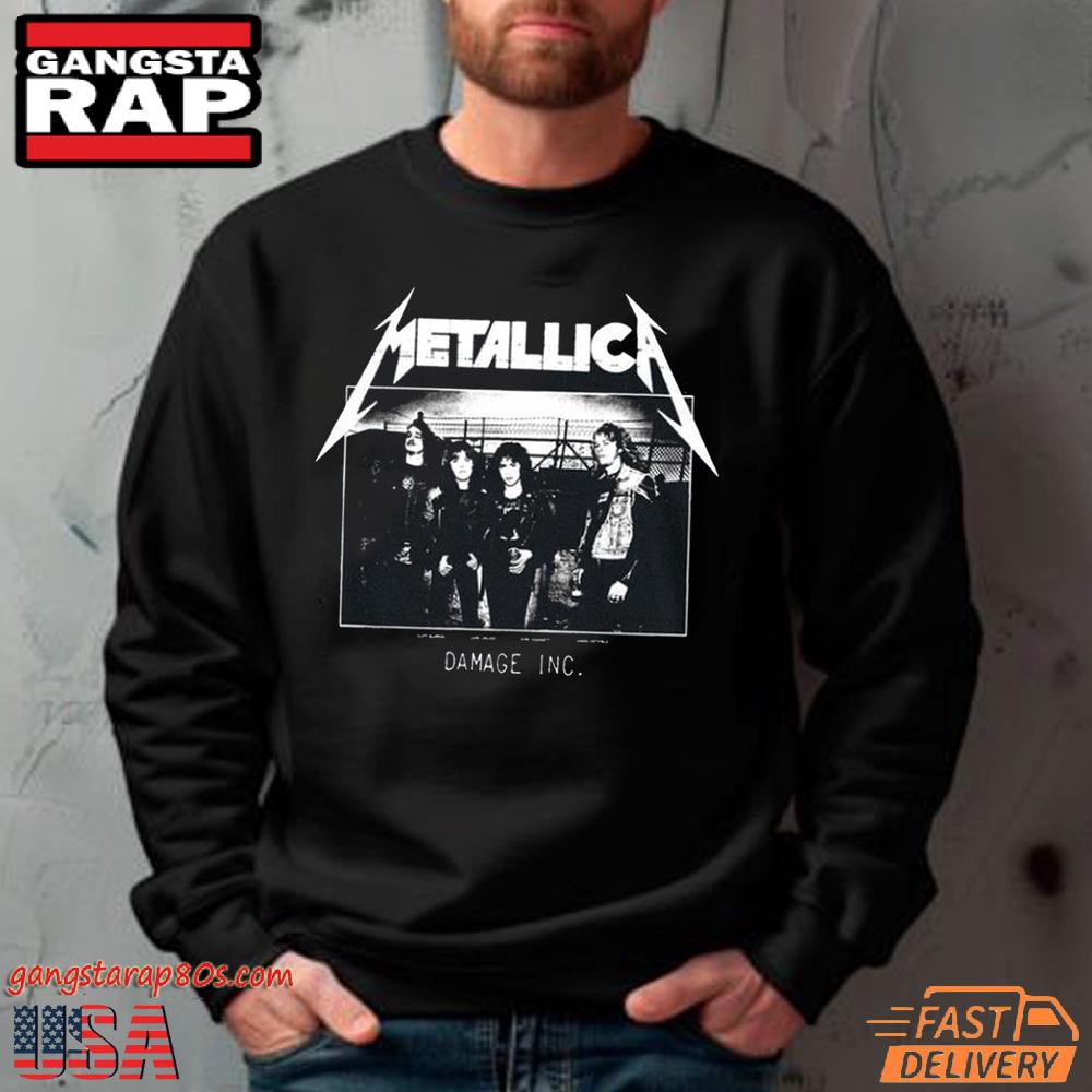 Metallica Band Photo Damage Inc Tour Juniors Unisex T Shirt Metallica Band Photo Damage Inc Tour Juniors Unisex T Shirt