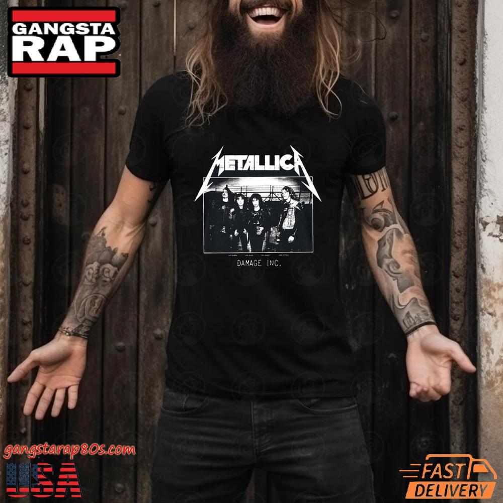 Metallica Band Photo Damage Inc Tour Juniors Unisex T Shirt Metallica Band Photo Damage Inc Tour Juniors Unisex T Shirt