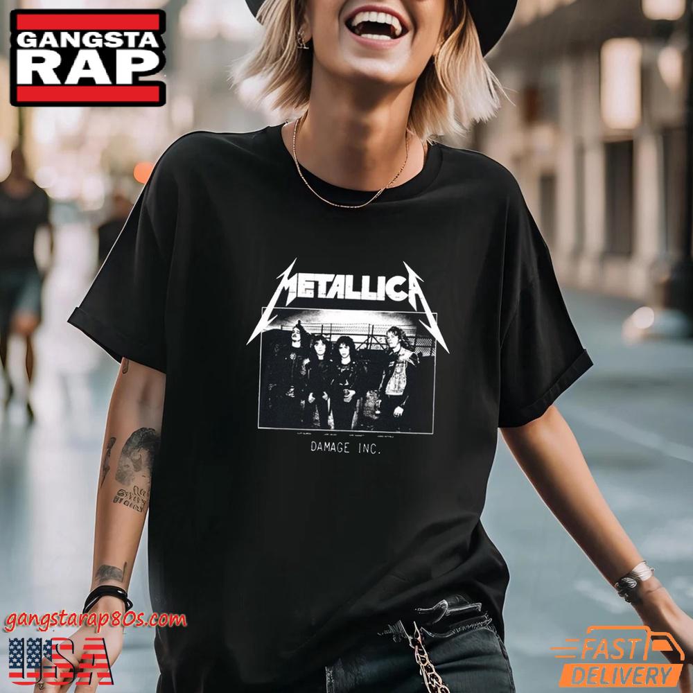 Metallica Band Photo Damage Inc Tour Juniors Unisex T Shirt Metallica Band Photo Damage Inc Tour Juniors Unisex T Shirt