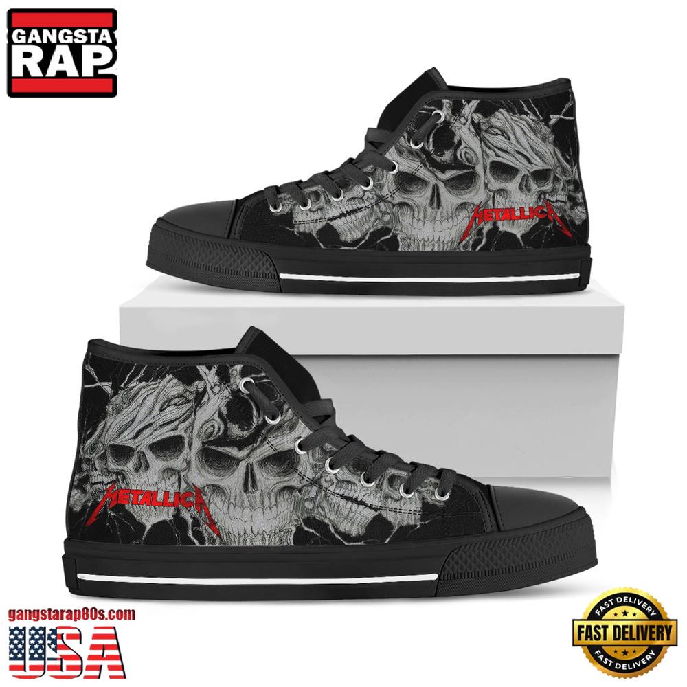 Metallica Band Skull Print High Top Canvas Sneakers Shoes Metallica Band Skull Print High Top Canvas Sneakers Shoes