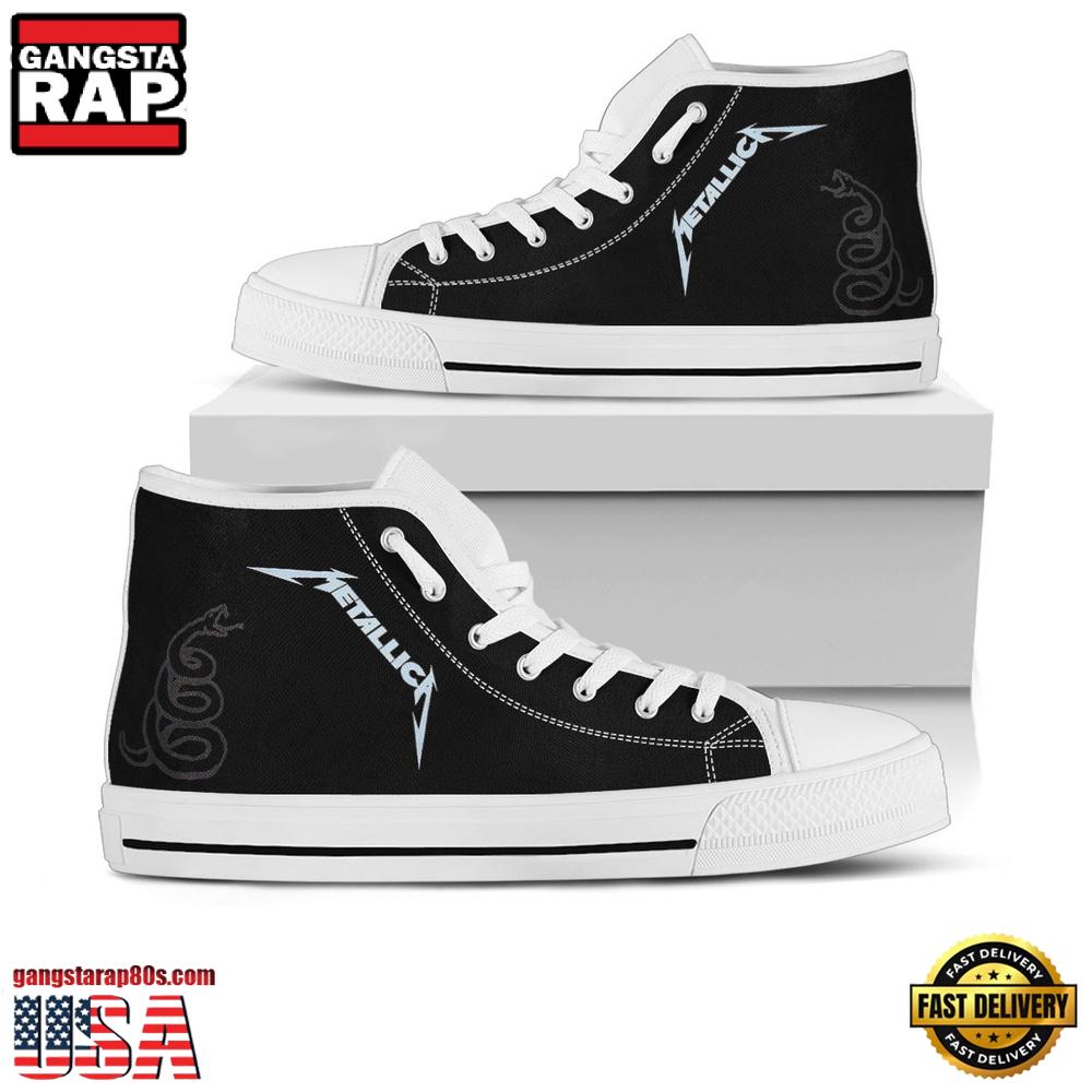 Metallica Black White Classic High Top Canvas Sneakers Shoes Metallica Black White Classic High Top Canvas Sneakers Shoes