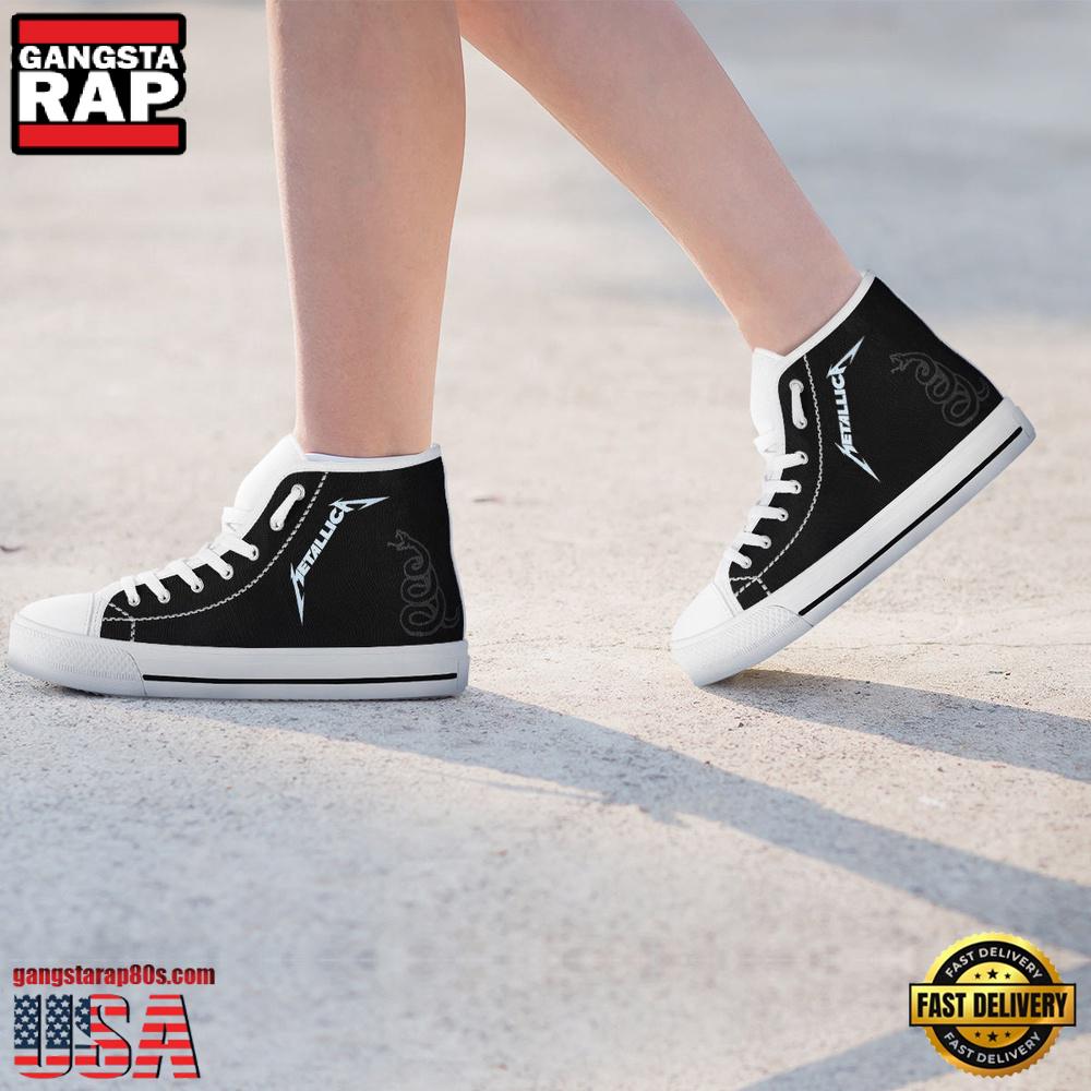 Metallica Black White Classic High Top Canvas Sneakers Shoes Metallica Black White Classic High Top Canvas Sneakers Shoes