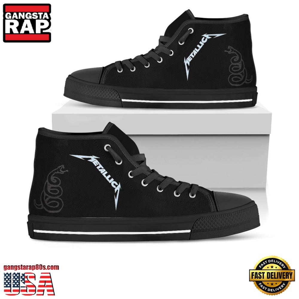Metallica Black White Classic High Top Canvas Sneakers Shoes Metallica Black White Classic High Top Canvas Sneakers Shoes
