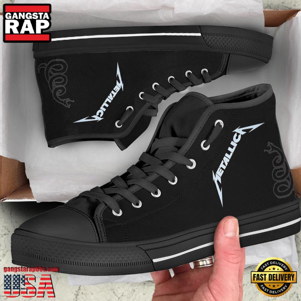 Metallica Black White Classic High Top Canvas Sneakers Shoes Metallica Black White Classic High Top Canvas Sneakers Shoes