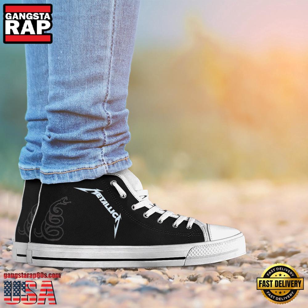 Metallica Black White Classic High Top Canvas Sneakers Shoes Metallica Black White Classic High Top Canvas Sneakers Shoes