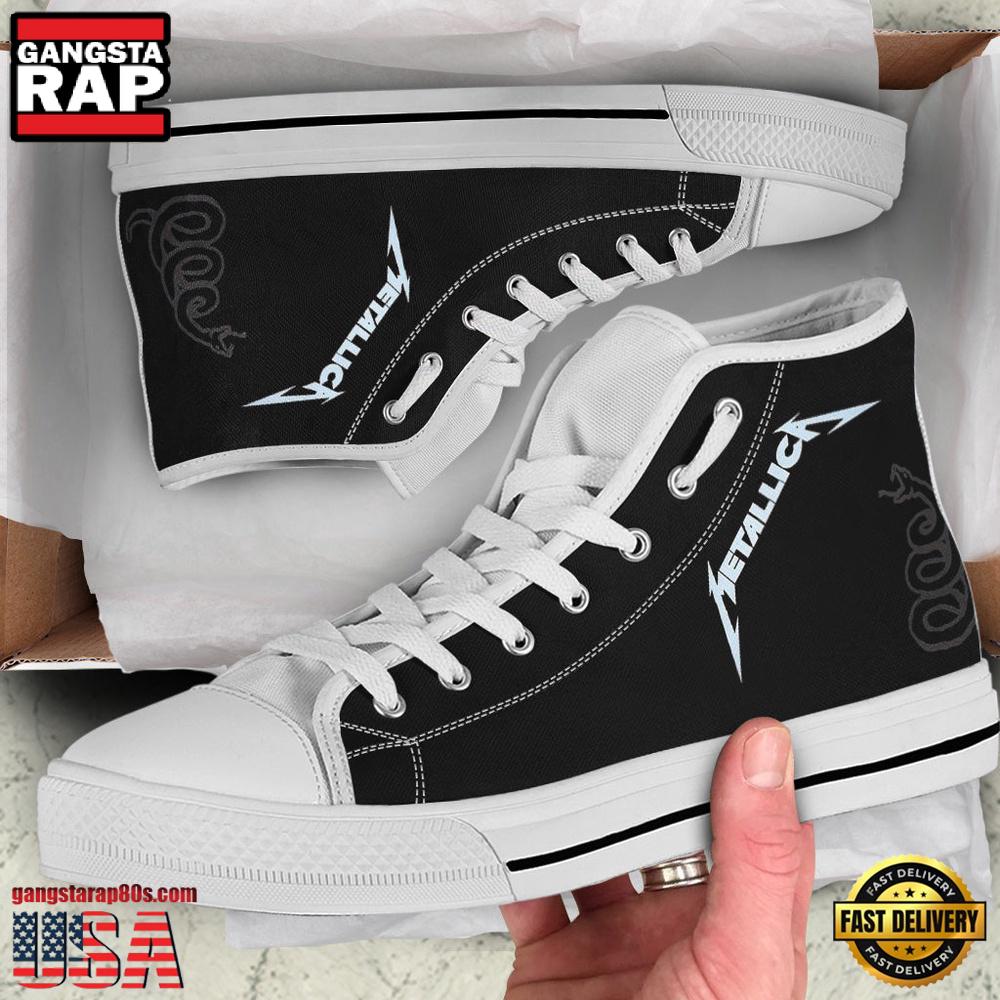 Metallica Black White Classic High Top Canvas Sneakers Shoes Metallica Black White Classic High Top Canvas Sneakers Shoes