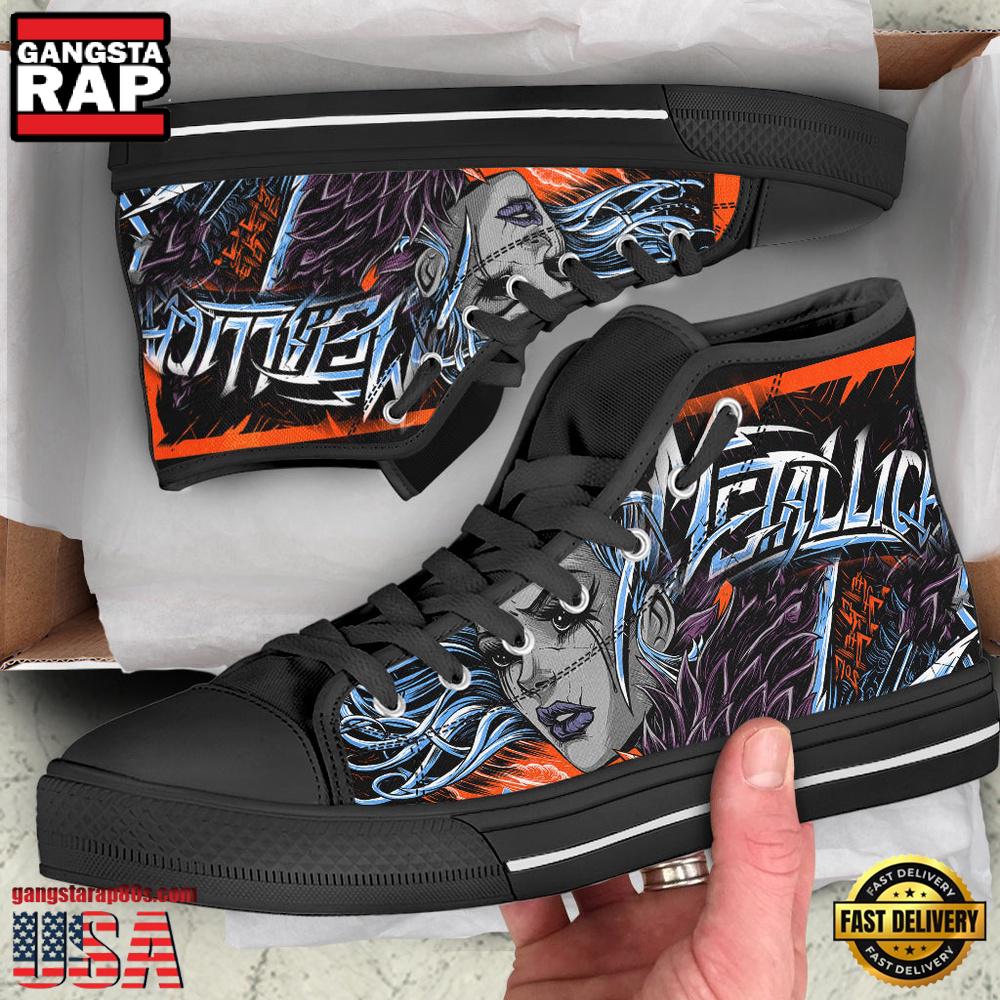 Metallica Music Fans High Top Canvas Sneakers Shoes Metallica Music Fans High Top Canvas Sneakers Shoes