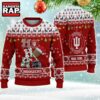 NCAA Indiana Hoosiers Football Team HO HO HO Santa Claus Ugly Christmas Sweater