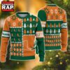 NCAA Miami Hurricanes Football Team Xmas Tree Snow Custom Name Ugly Christmas Sweater