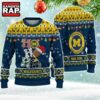 NCAA Michigan Wolverines Football Team HO HO HO Santa Claus Ugly Christmas Sweater