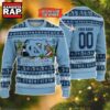 NCAA North Carolina Tar Heels Football Team Custom Name Number New Ugly Christmas Sweater 2 NCAA North Carolina Tar Heels Football Team Custom Name Number New Ugly Christmas Sweater