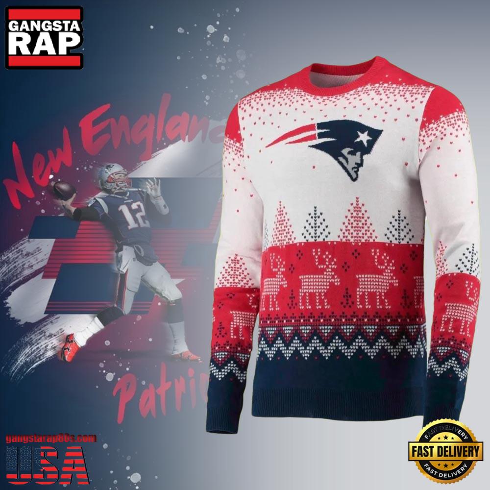 New England Patriots Knit Pullover NFL Ugly Christmas Sweater