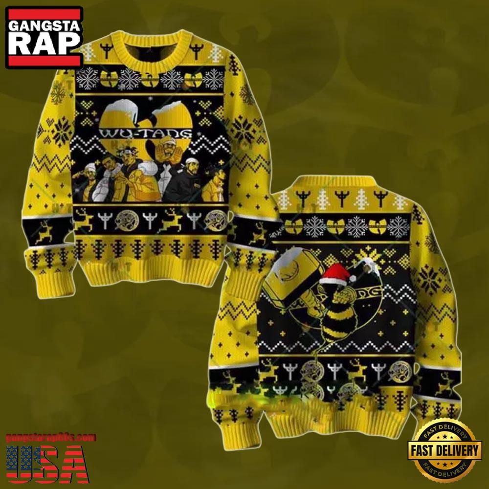Wu Tang Clan Black Yellow Color Ugly Christmas Sweater Wu Tang Clan Black Yellow Color Ugly Christmas Sweater