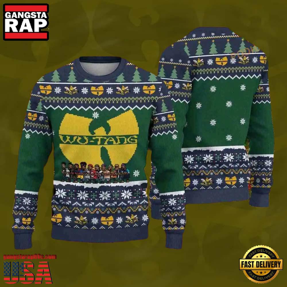 Wu Tang Clan Knitted Green Color Ugly Christmas Sweater Wu Tang Clan Knitted Green Color Ugly Christmas Sweater