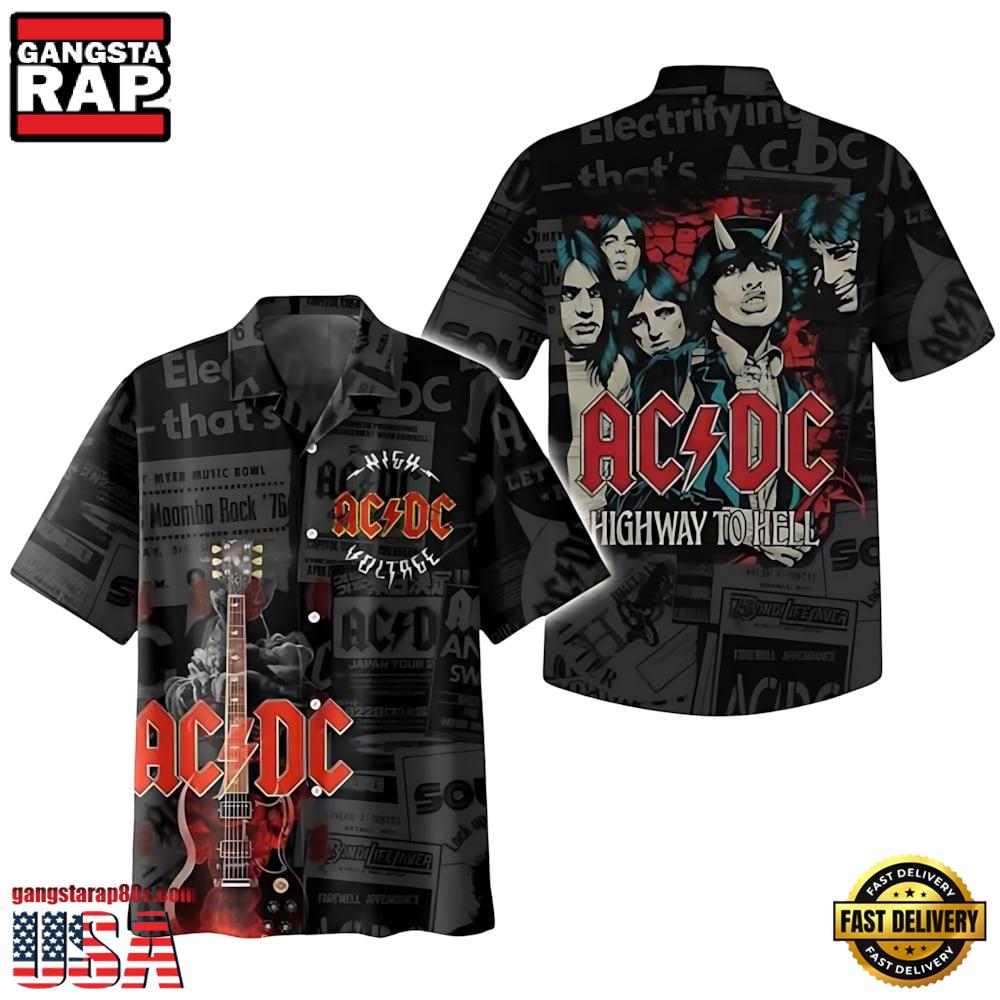 ACDC Rock Band Hard High Voltage Hawaiian Shirt ACDC Rock Band Hard High Voltage Hawaiian Shirt