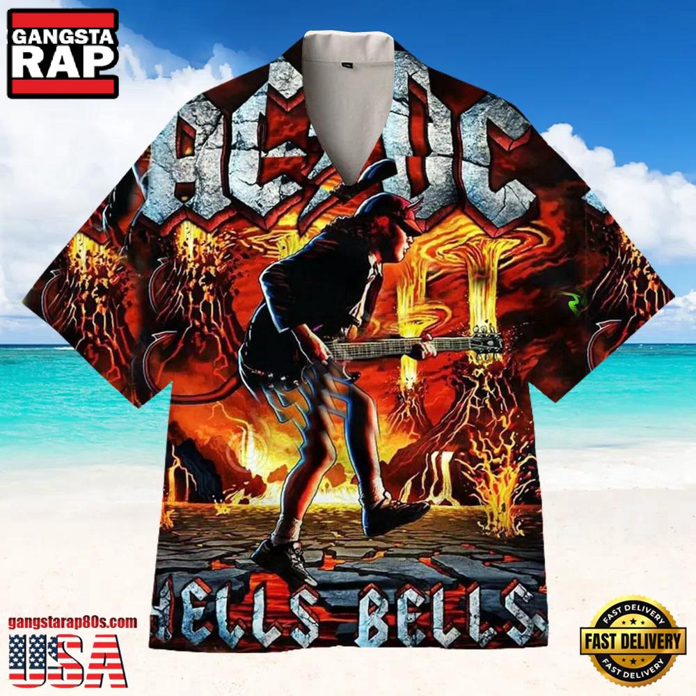 ACDC Rock Band Hells Bells Blaze Hawaiian Shirt ACDC Rock Band Hells Bells Blaze Hawaiian Shirt